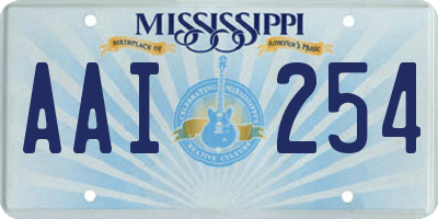 MS license plate AAI254