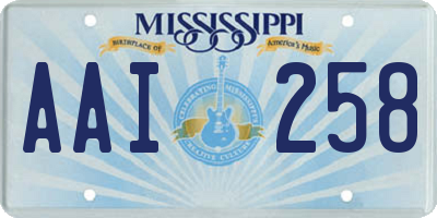 MS license plate AAI258