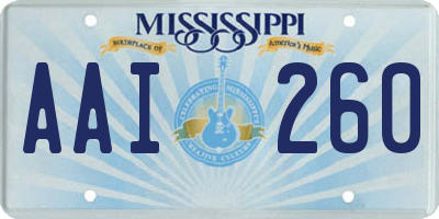 MS license plate AAI260