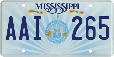 MS license plate AAI265