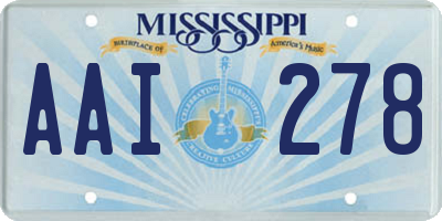 MS license plate AAI278