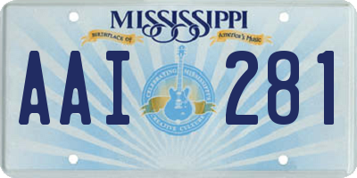 MS license plate AAI281