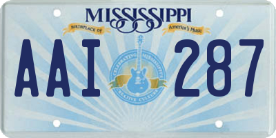 MS license plate AAI287