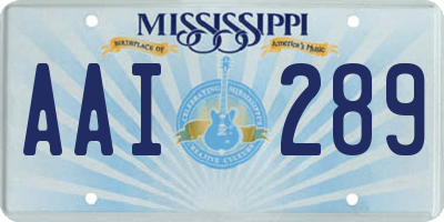 MS license plate AAI289