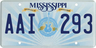 MS license plate AAI293