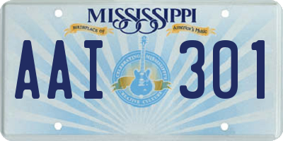 MS license plate AAI301