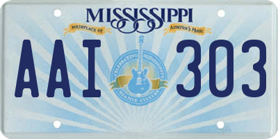 MS license plate AAI303