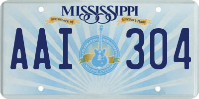 MS license plate AAI304