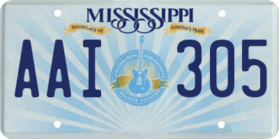 MS license plate AAI305