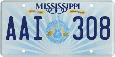 MS license plate AAI308