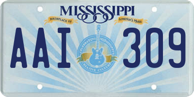 MS license plate AAI309