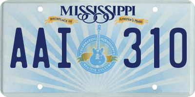 MS license plate AAI310