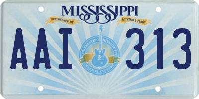 MS license plate AAI313