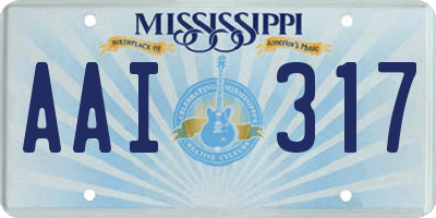 MS license plate AAI317