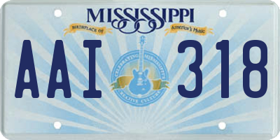 MS license plate AAI318