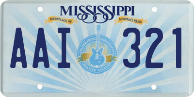 MS license plate AAI321