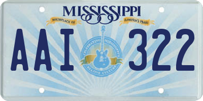 MS license plate AAI322