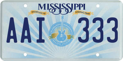 MS license plate AAI333