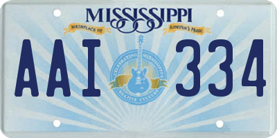 MS license plate AAI334