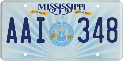 MS license plate AAI348