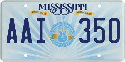 MS license plate AAI350