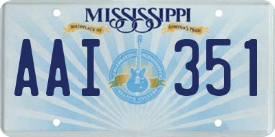 MS license plate AAI351