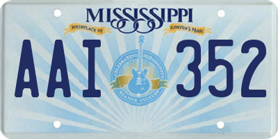 MS license plate AAI352