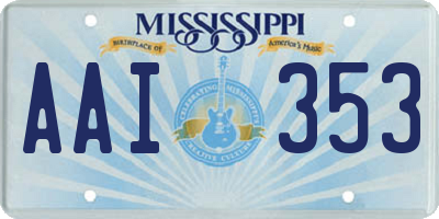 MS license plate AAI353