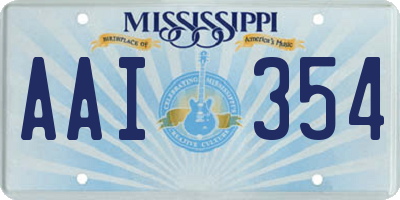 MS license plate AAI354