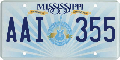 MS license plate AAI355