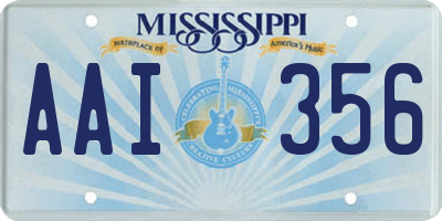 MS license plate AAI356