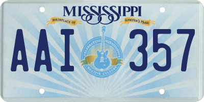 MS license plate AAI357