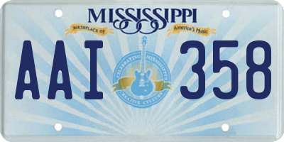 MS license plate AAI358