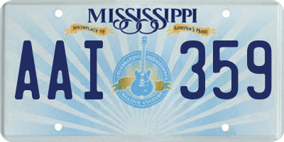 MS license plate AAI359