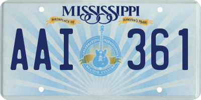 MS license plate AAI361