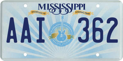 MS license plate AAI362