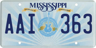 MS license plate AAI363