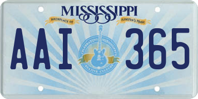 MS license plate AAI365