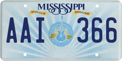 MS license plate AAI366