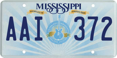 MS license plate AAI372