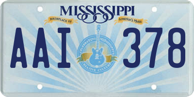 MS license plate AAI378