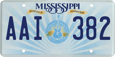 MS license plate AAI382