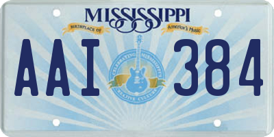 MS license plate AAI384