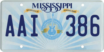 MS license plate AAI386