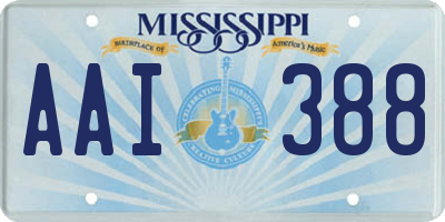 MS license plate AAI388