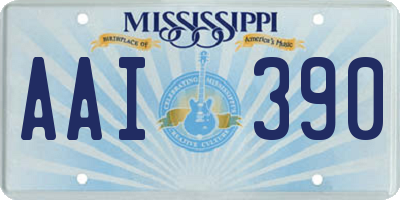 MS license plate AAI390