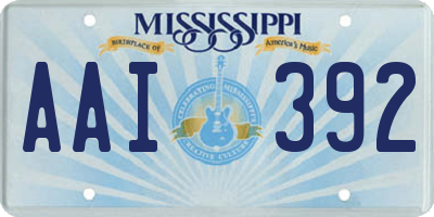 MS license plate AAI392