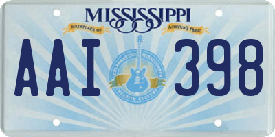 MS license plate AAI398