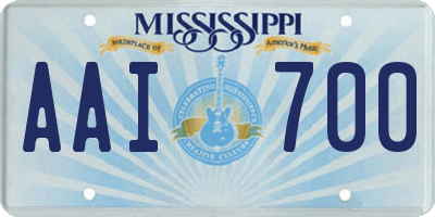MS license plate AAI700