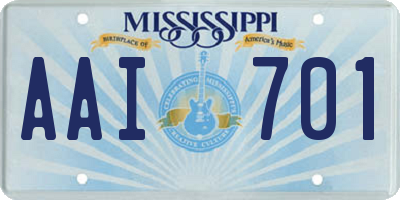 MS license plate AAI701